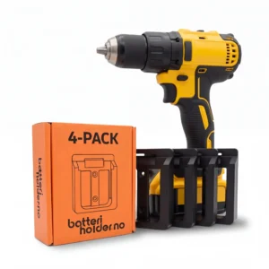 4 pack batteriholder til dewalt drill for montering på vegg i garasje eller verktøy